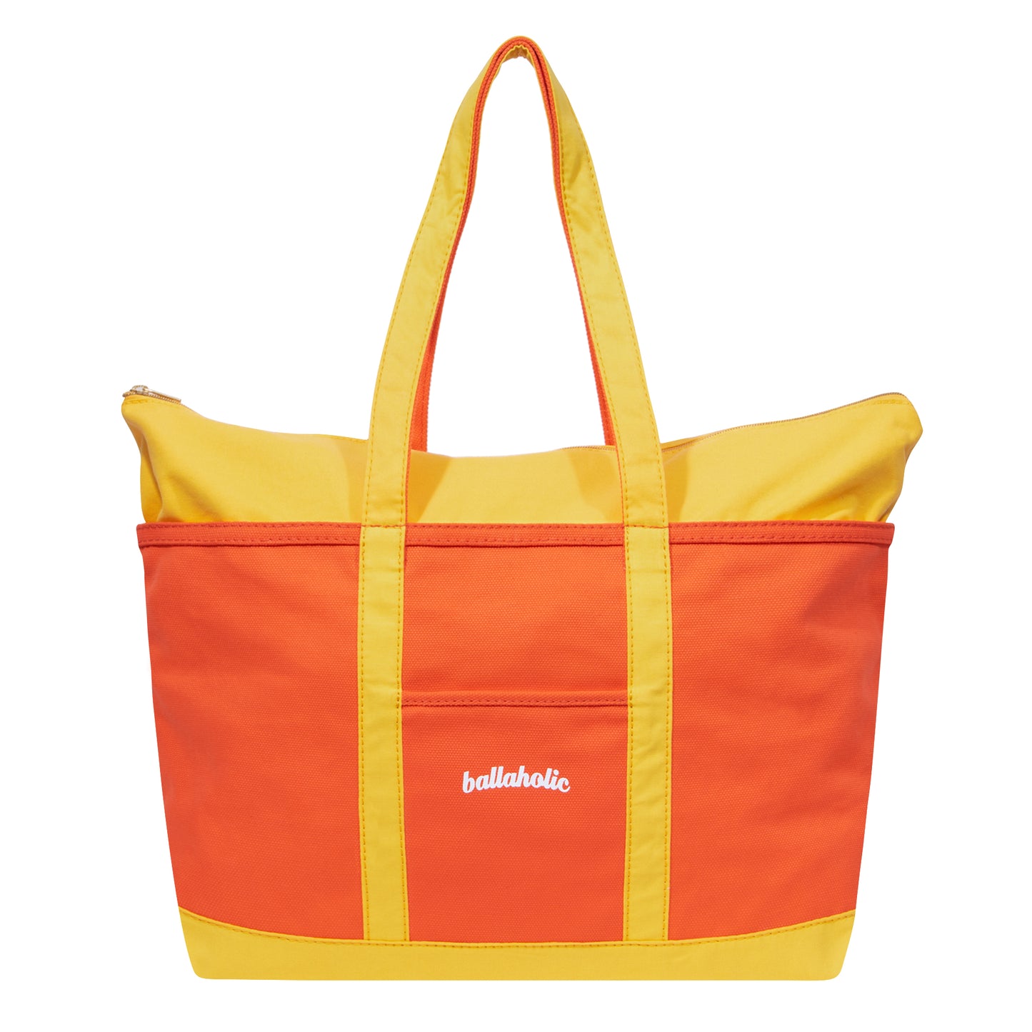 Playground Basketball Logo Canvas Tote Bag L (orange/yellow)