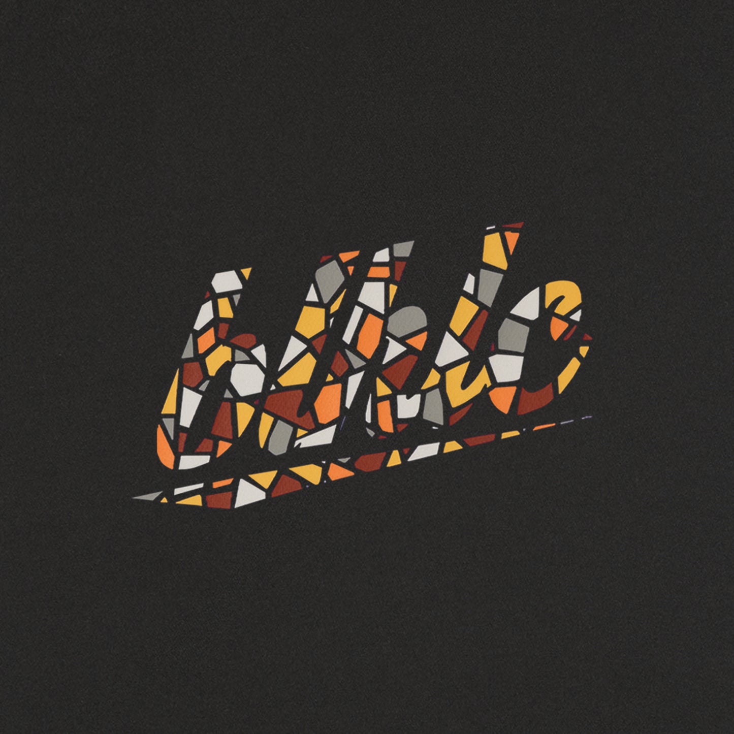 blhlc Back Print Cool Tee (black/dry leaves mosaic)