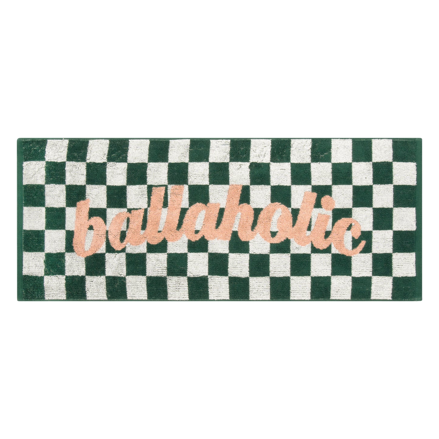 Checker Logo Towel (dark green/white/light pink)