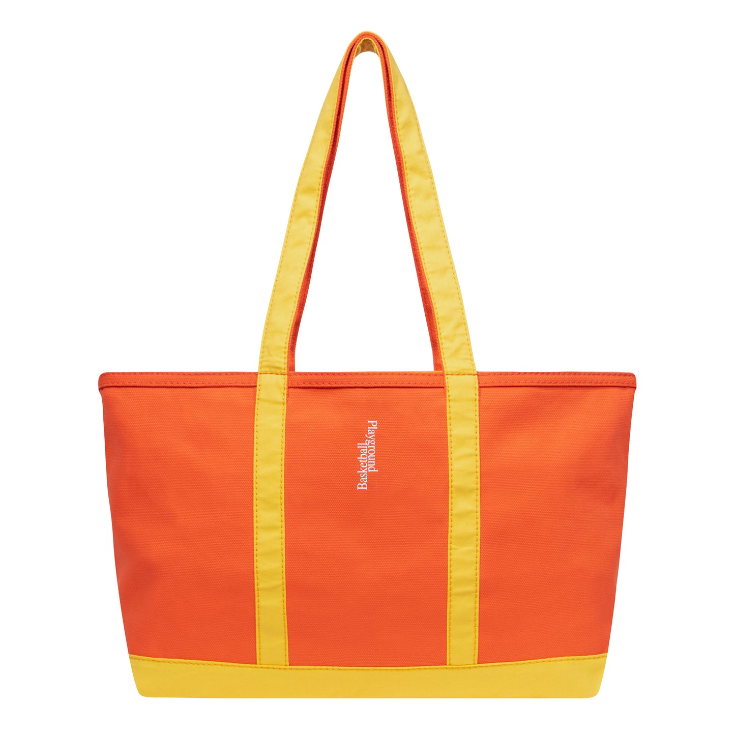 Playground Basketball Logo Canvas Tote Bag L (orange/yellow)