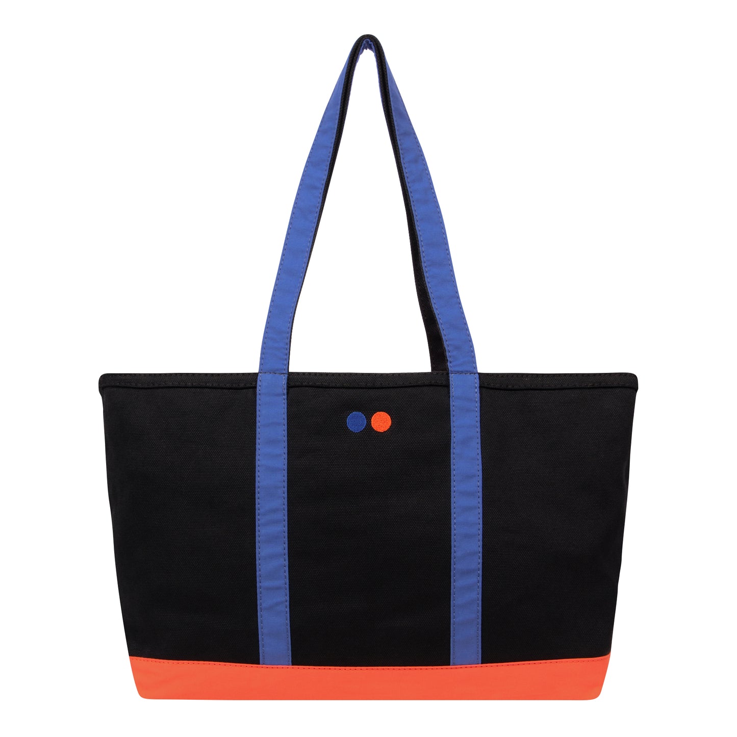 W Face Logo Canvas Tote Bag L (black/blue/orange)