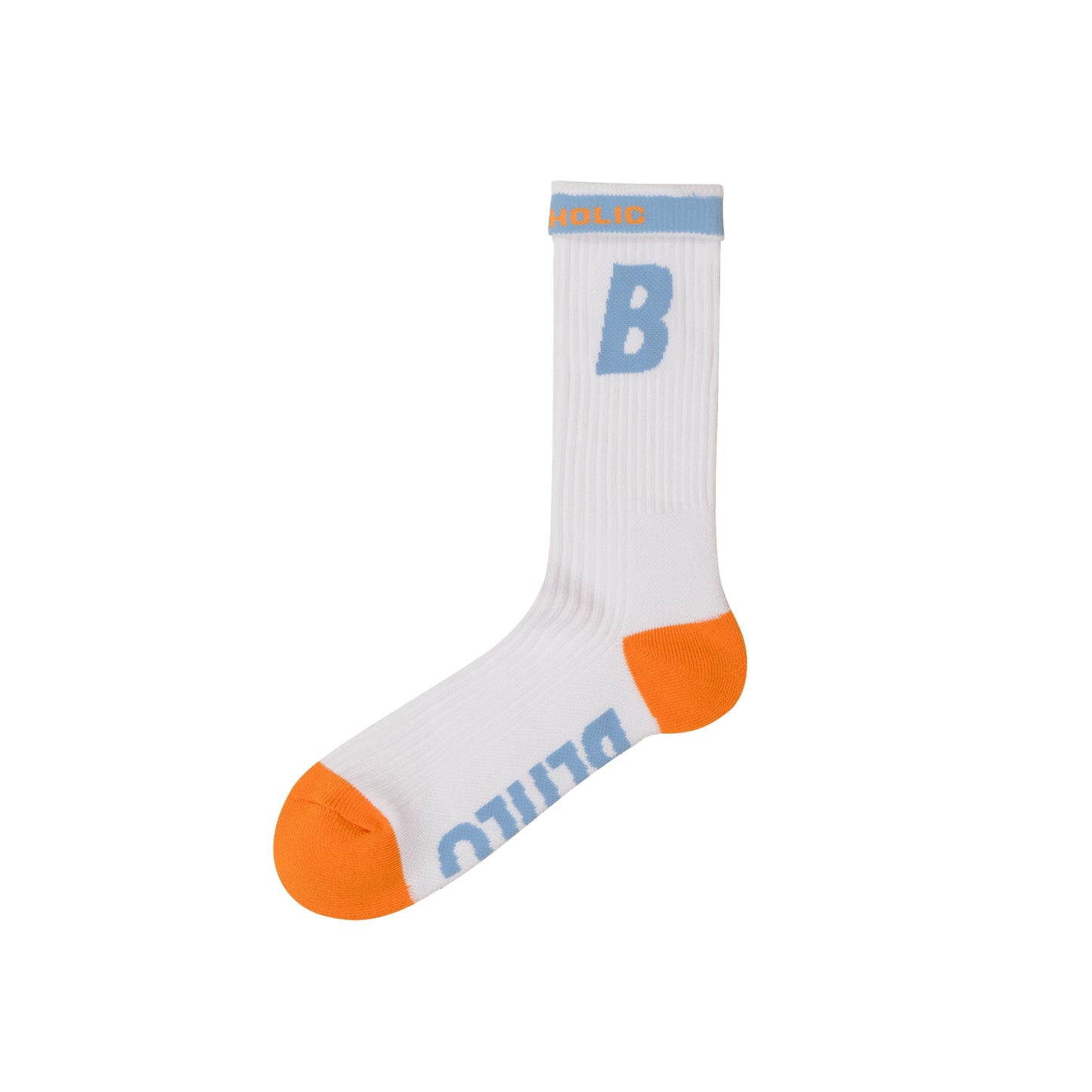 B Socks (white/light blue/orange)