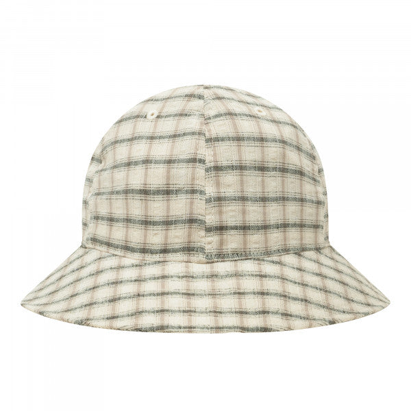 Cotton Linen Seersucker 6P Hat (black)