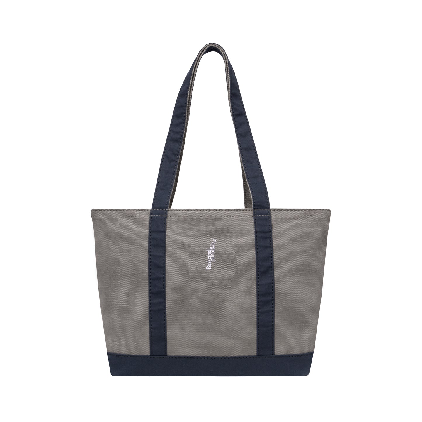 Playground Basketball Logo Canvas Tote Bag M (gray/navy)