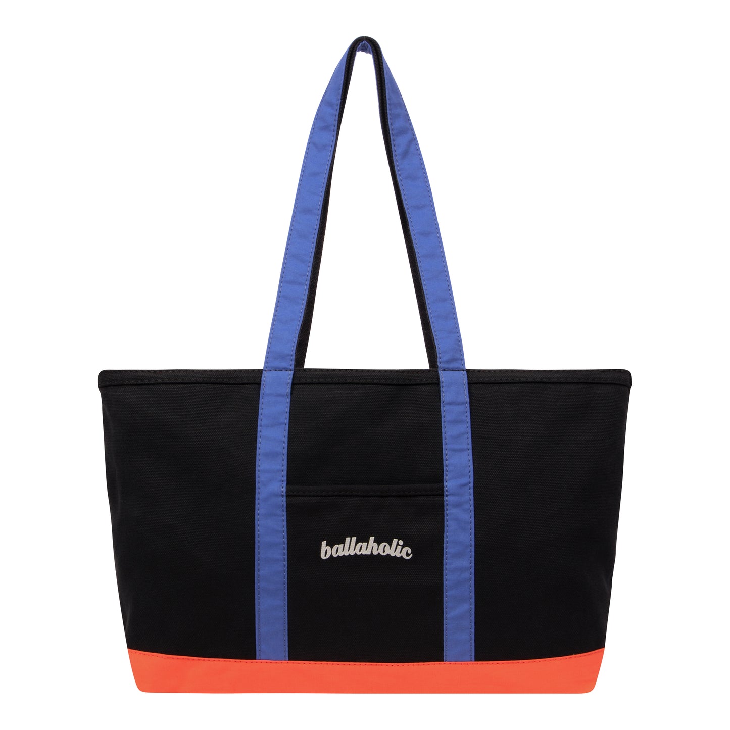 W Face Logo Canvas Tote Bag L (black/blue/orange)