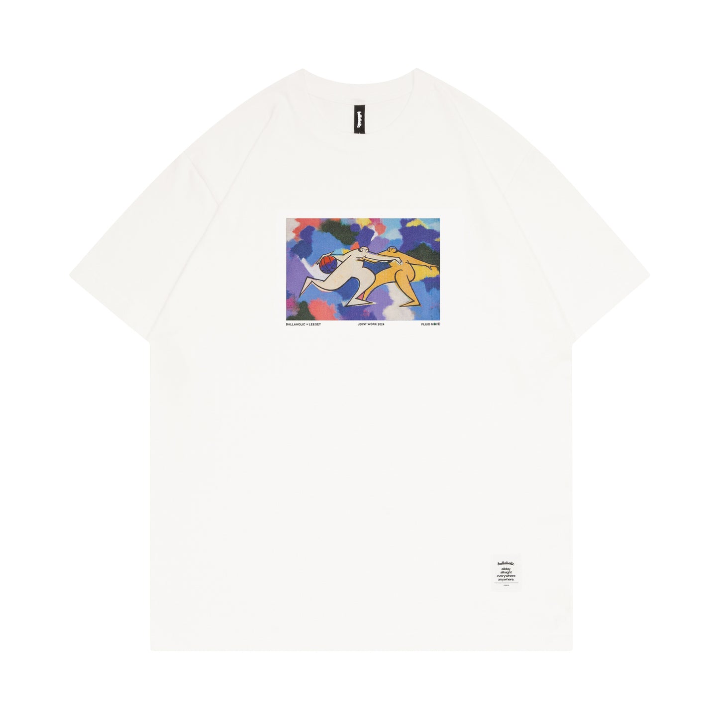 LEEGET × ballaholic Tee -FLUID MOVE- (vanilla white)