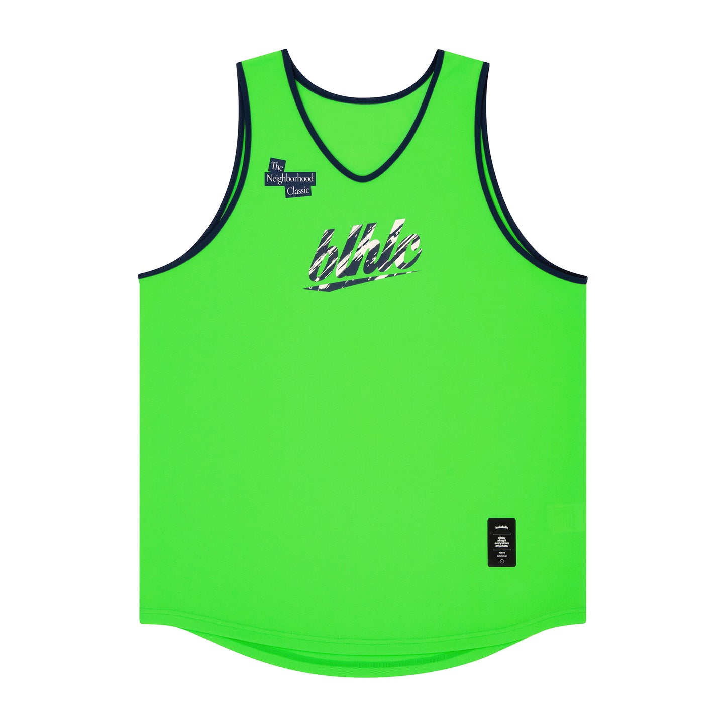 The Neighborhood Classic Tank Top (lime green/navy)