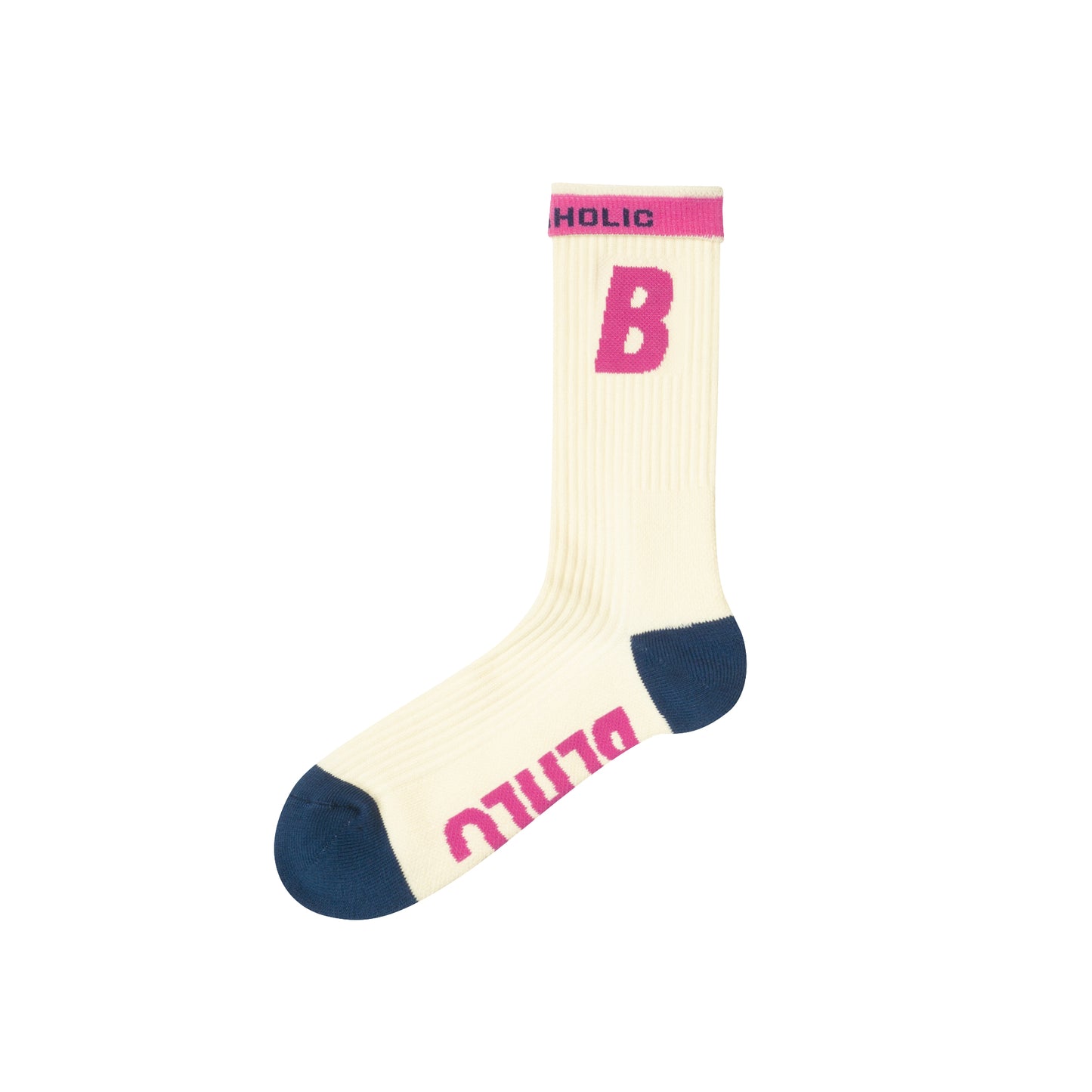 B Socks (ivory/pink/navy blue)