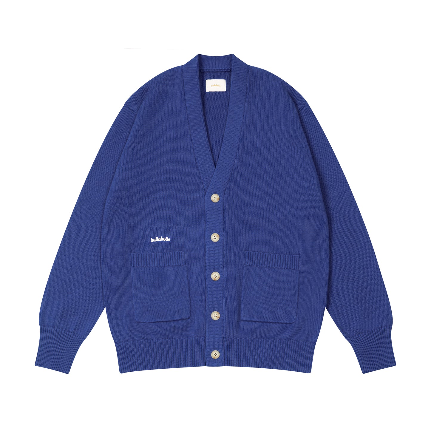 Logo Cotton Knit Cardigan (blue)