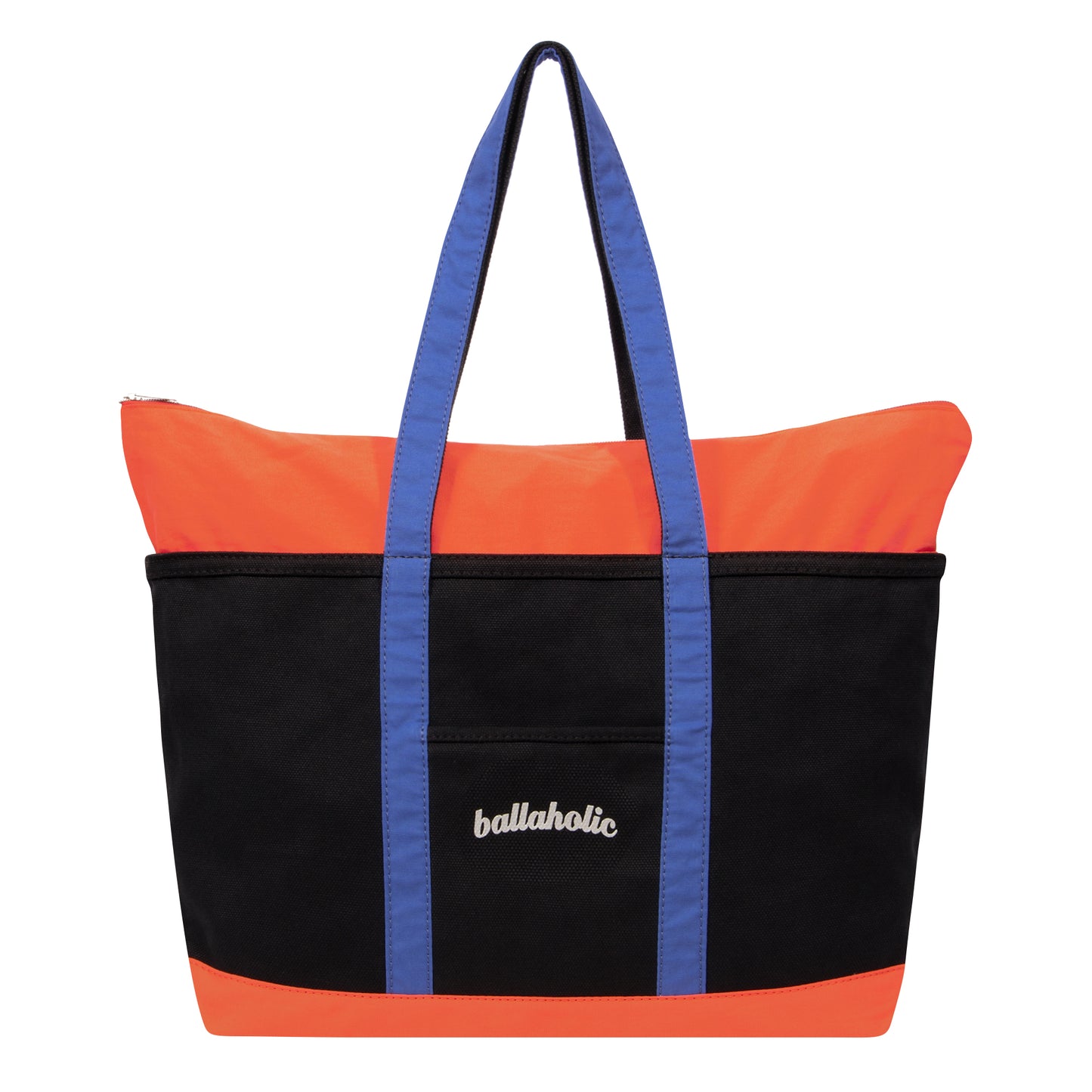 W Face Logo Canvas Tote Bag L (black/blue/orange)