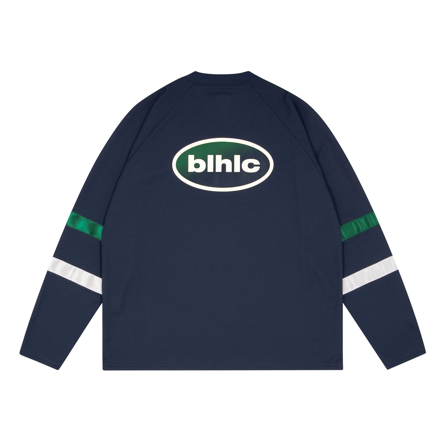 blhlc Oval Logo V-Neck Long Sleeve Shirt (navy)