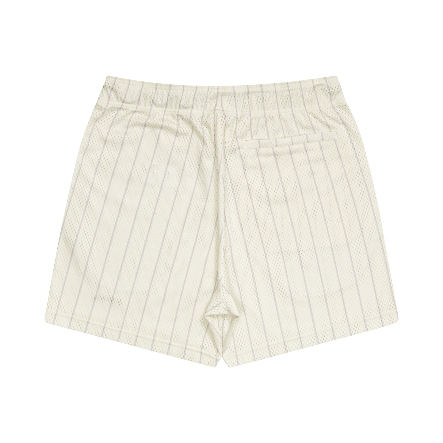 Stripe Mesh Zip Shorts (ivory/gray)