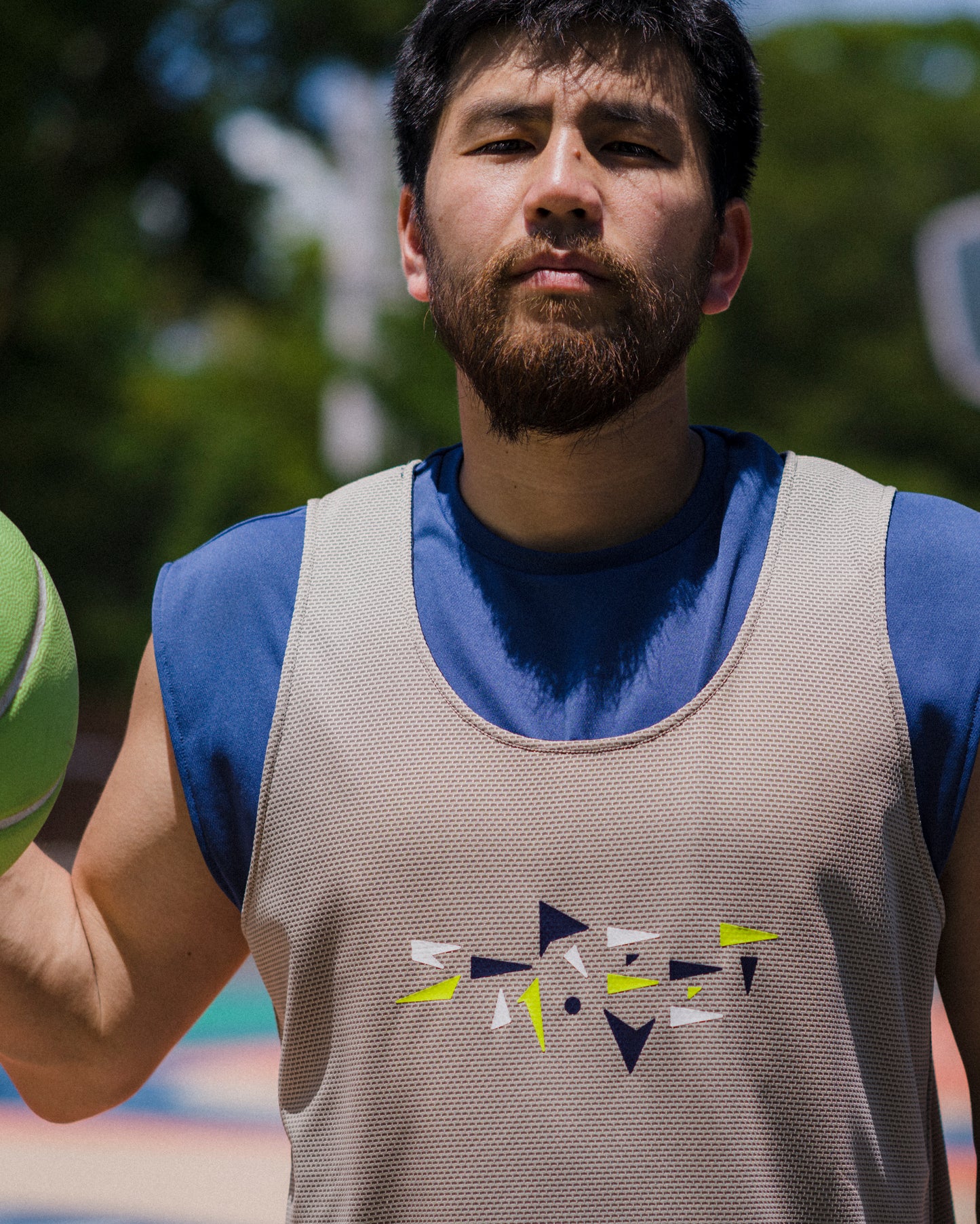College Logo - STREETMOVE Mesh Reversible Tops (navy/taupe)