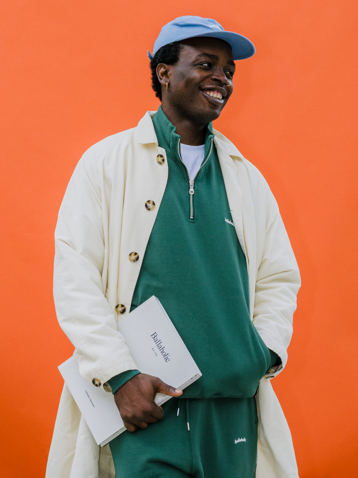 Small Logo Half Zip Sweatshirt (dark green)