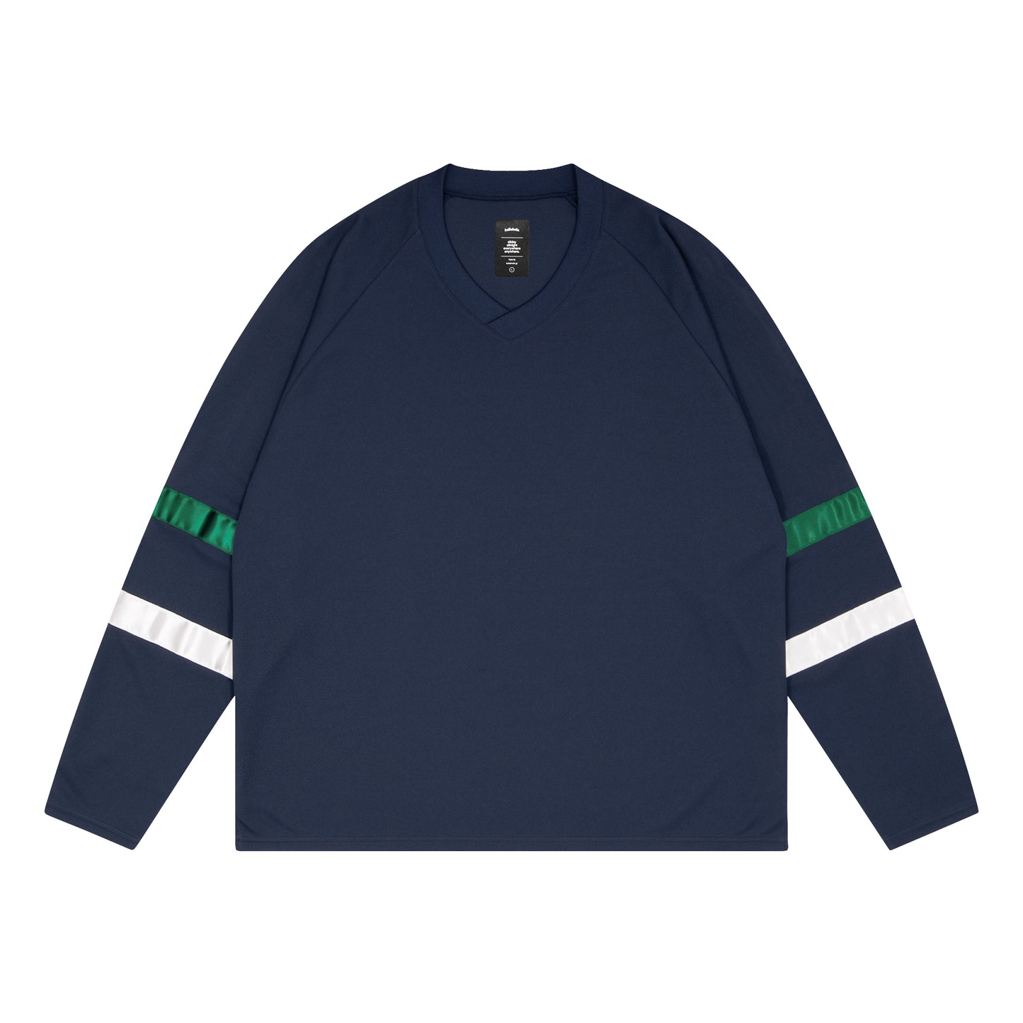 blhlc Oval Logo V-Neck Long Sleeve Shirt (navy)