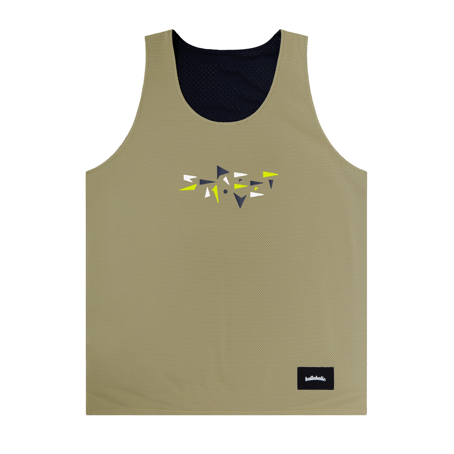 College Logo - STREETMOVE Mesh Reversible Tops (navy/taupe) - CUSTOM