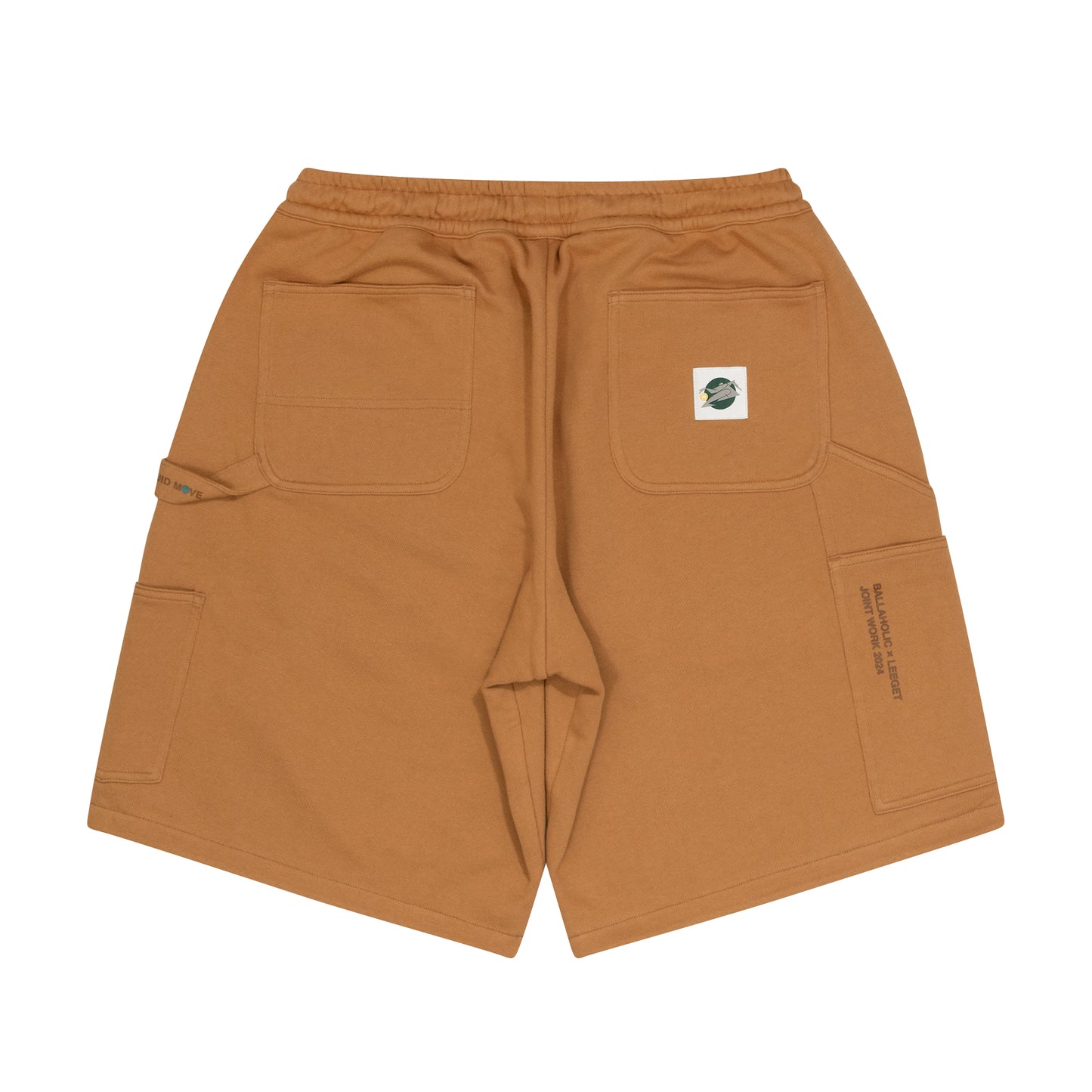 LEEGET × ballaholic Reversible Painter Sweat Shorts -FLUID MOVE- (light brown)