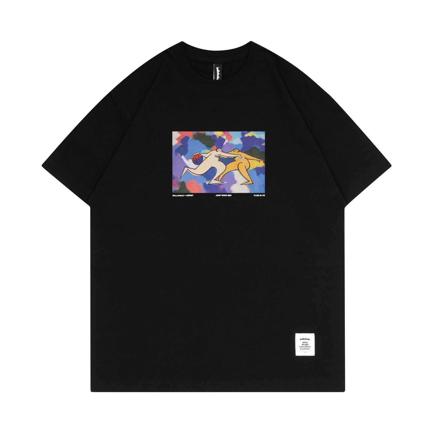 LEEGET × ballaholic Tee -FLUID MOVE- (black)