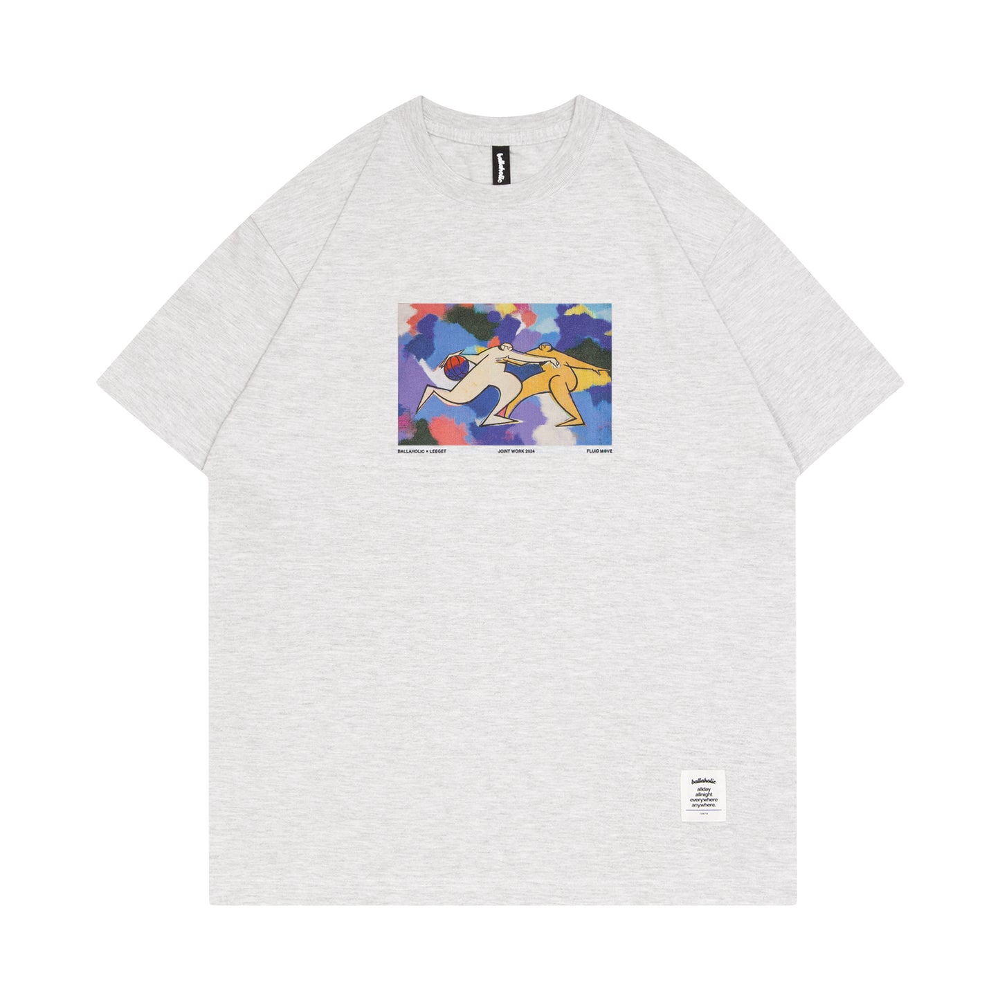 LEEGET × ballaholic Tee -FLUID MOVE- (ash)