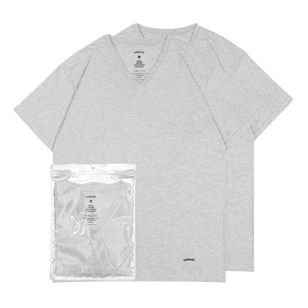 ballaholic 2 Pieces V-neck Tee (gray)