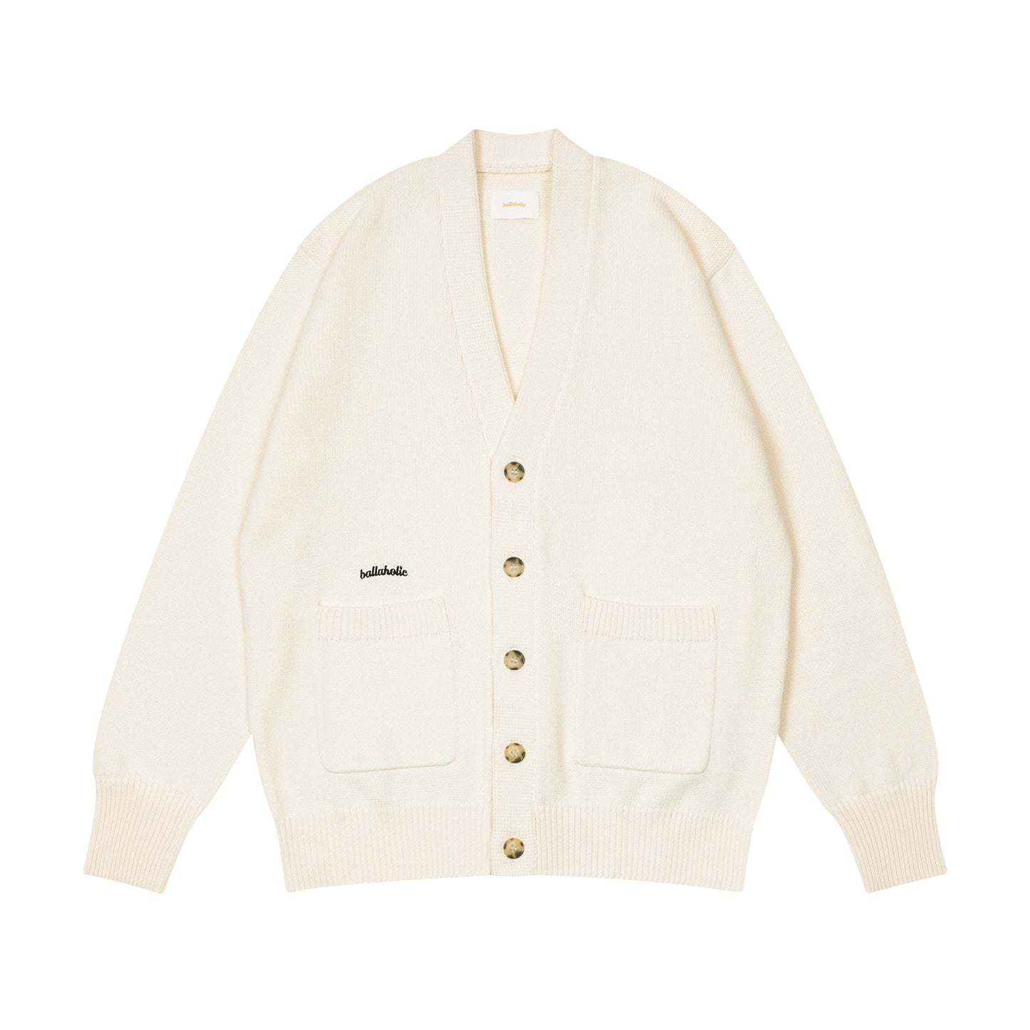 Logo Cotton Knit Cardigan (ivory)