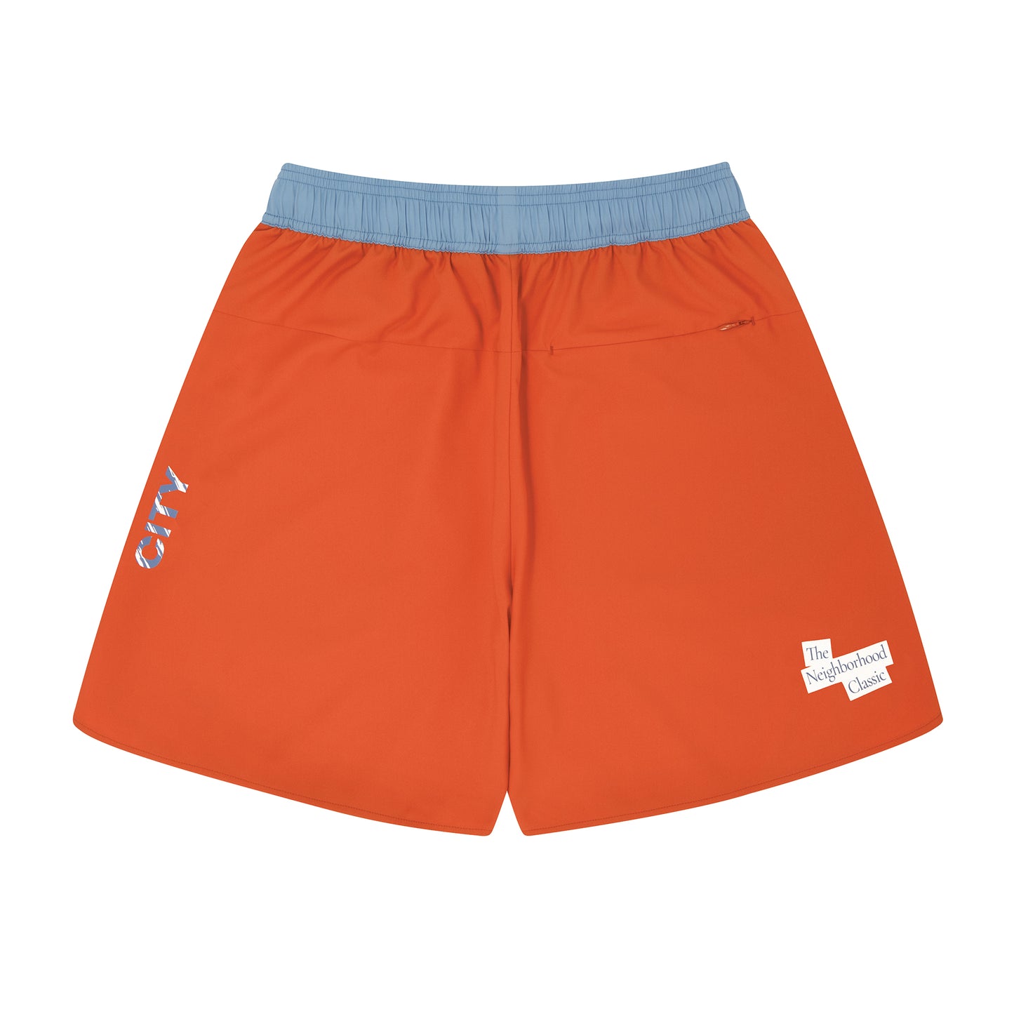 The Neighborhood Classic Zip Shorts (orange/sax)