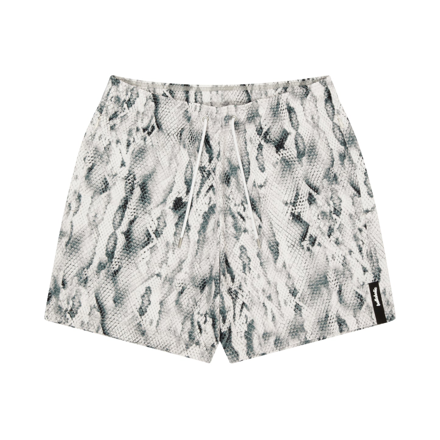 Snake Mesh Zip Shorts (off white)