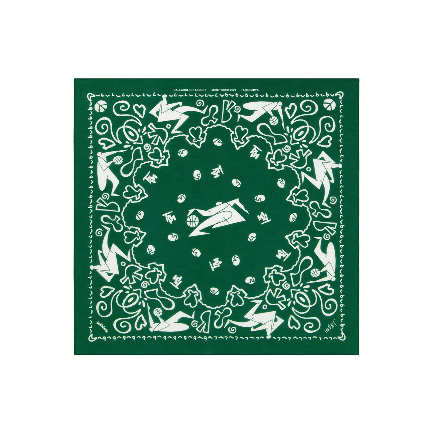 LEEGET × ballaholic Bandanna -FLUID MOVE- (green)