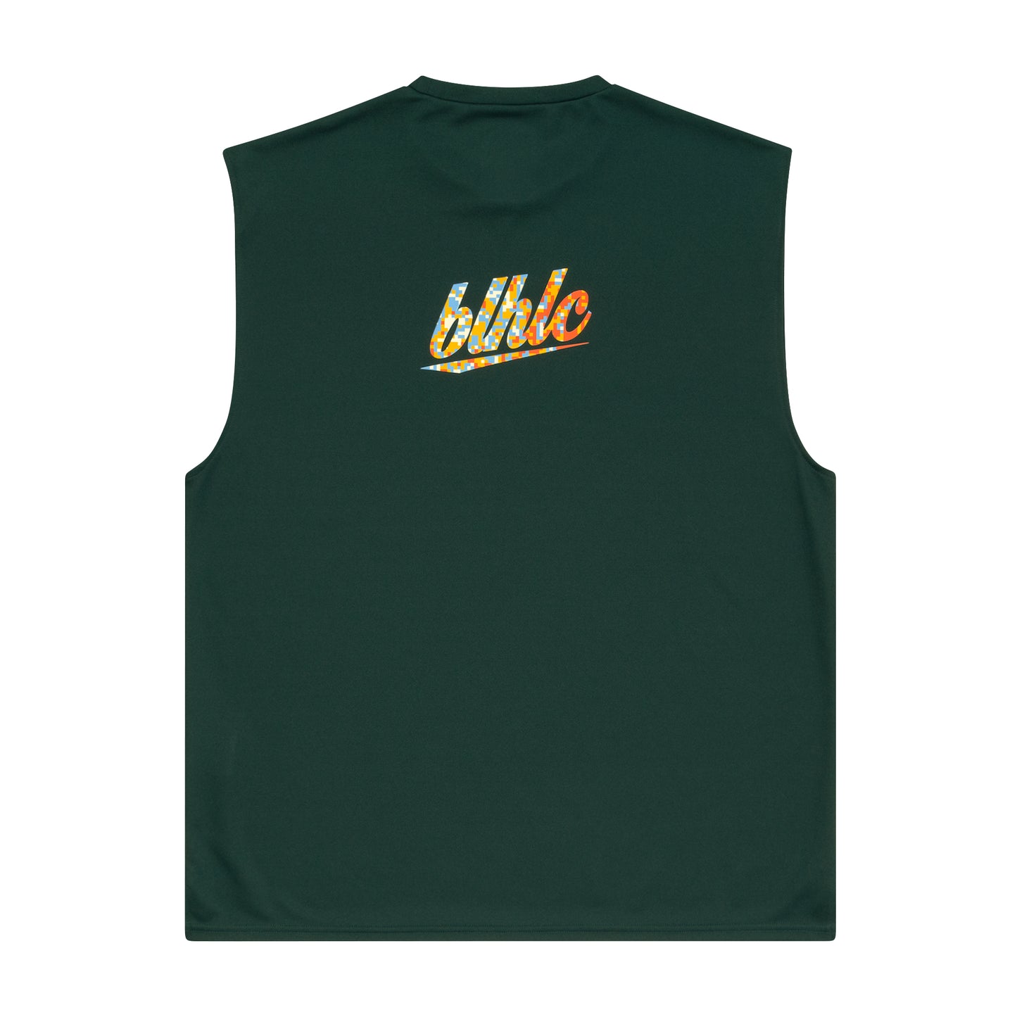 blhlc Back Print No Sleeve Tops (dark green/sunrise digital camo)