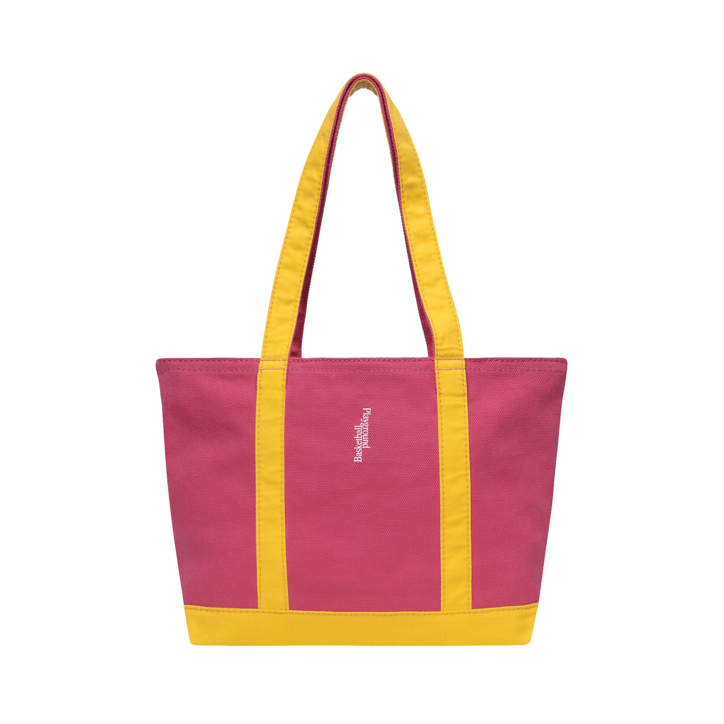 Playground Basketball Logo Canvas Tote Bag M (pink/yellow)