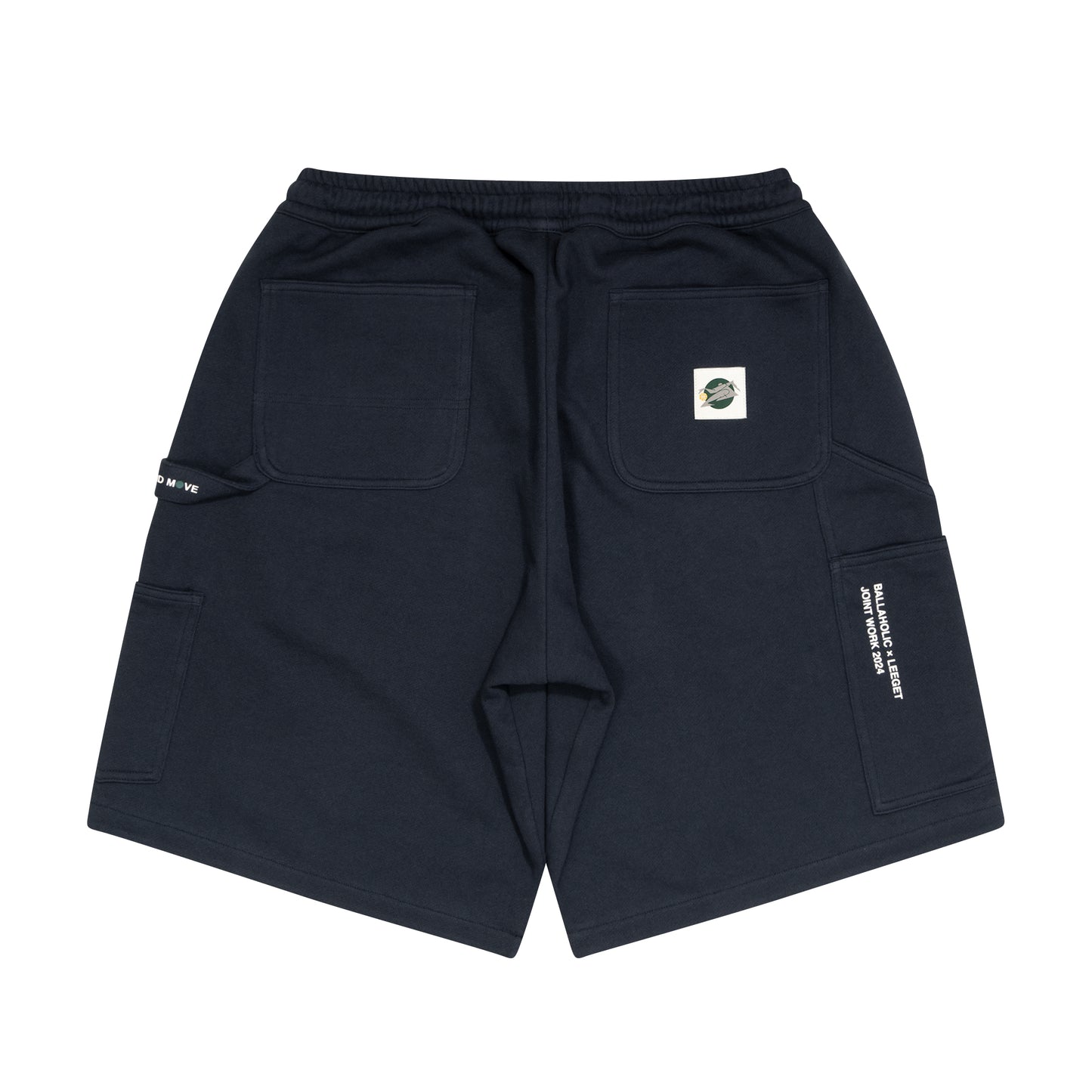 LEEGET × ballaholic Reversible Painter Sweat Shorts -FLUID MOVE- (navy)