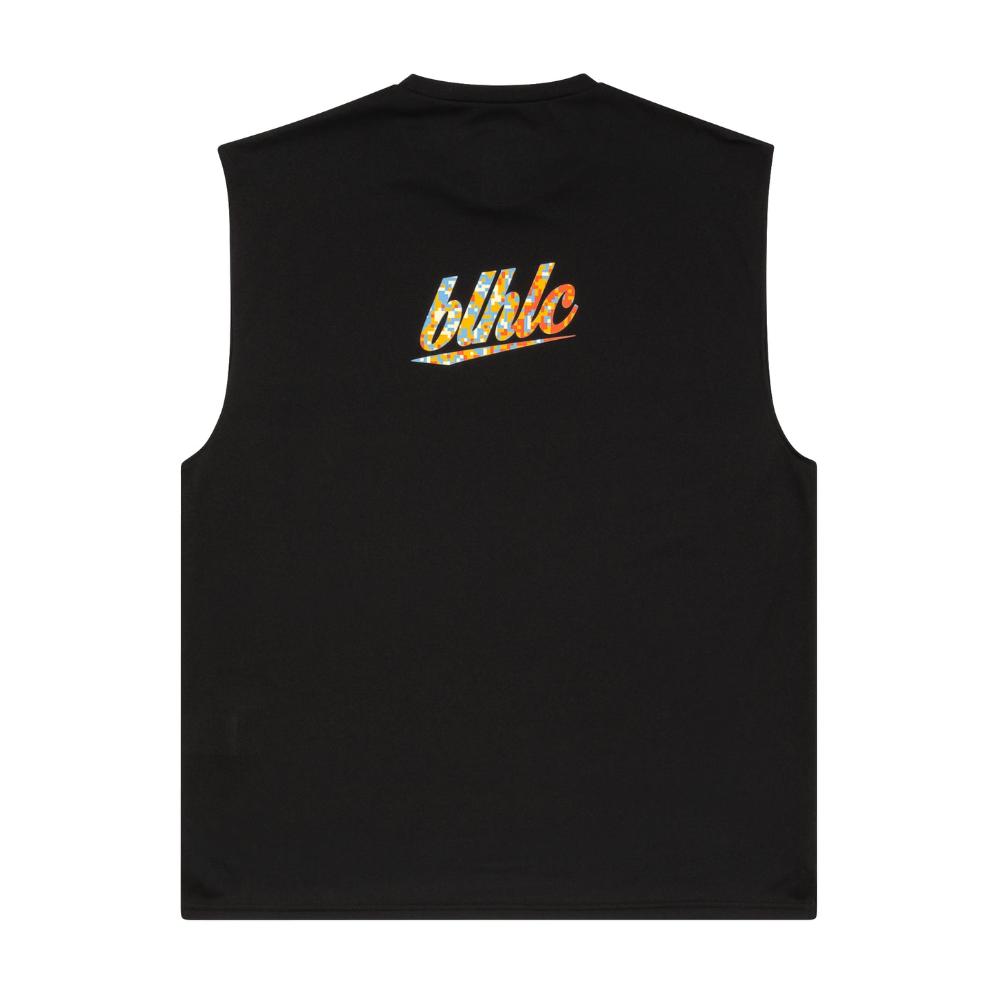 blhlc Back Print No Sleeve Tops (black/sunrise digital camo)