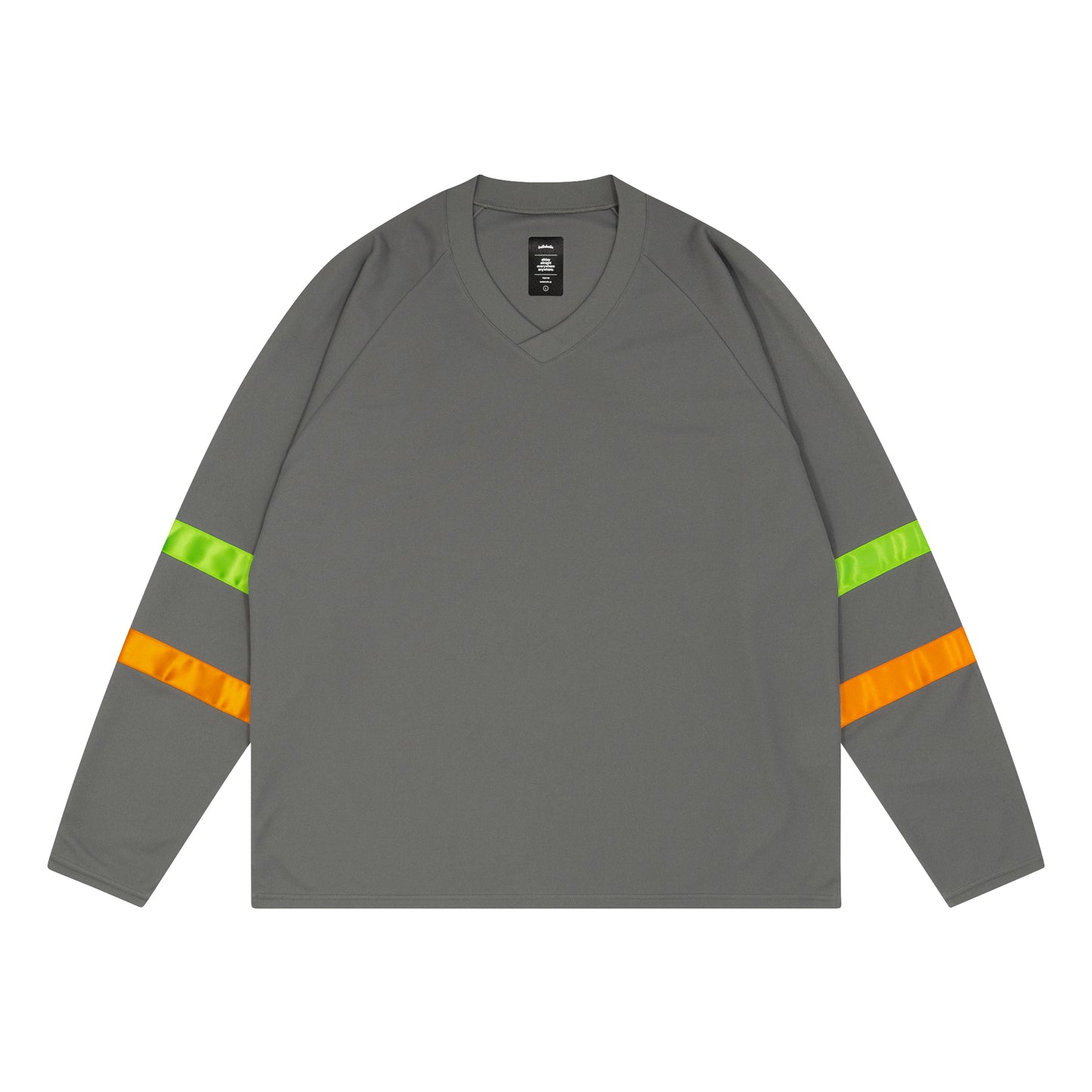 blhlc Oval Logo V-Neck Long Sleeve Shirt (charcoal gray)