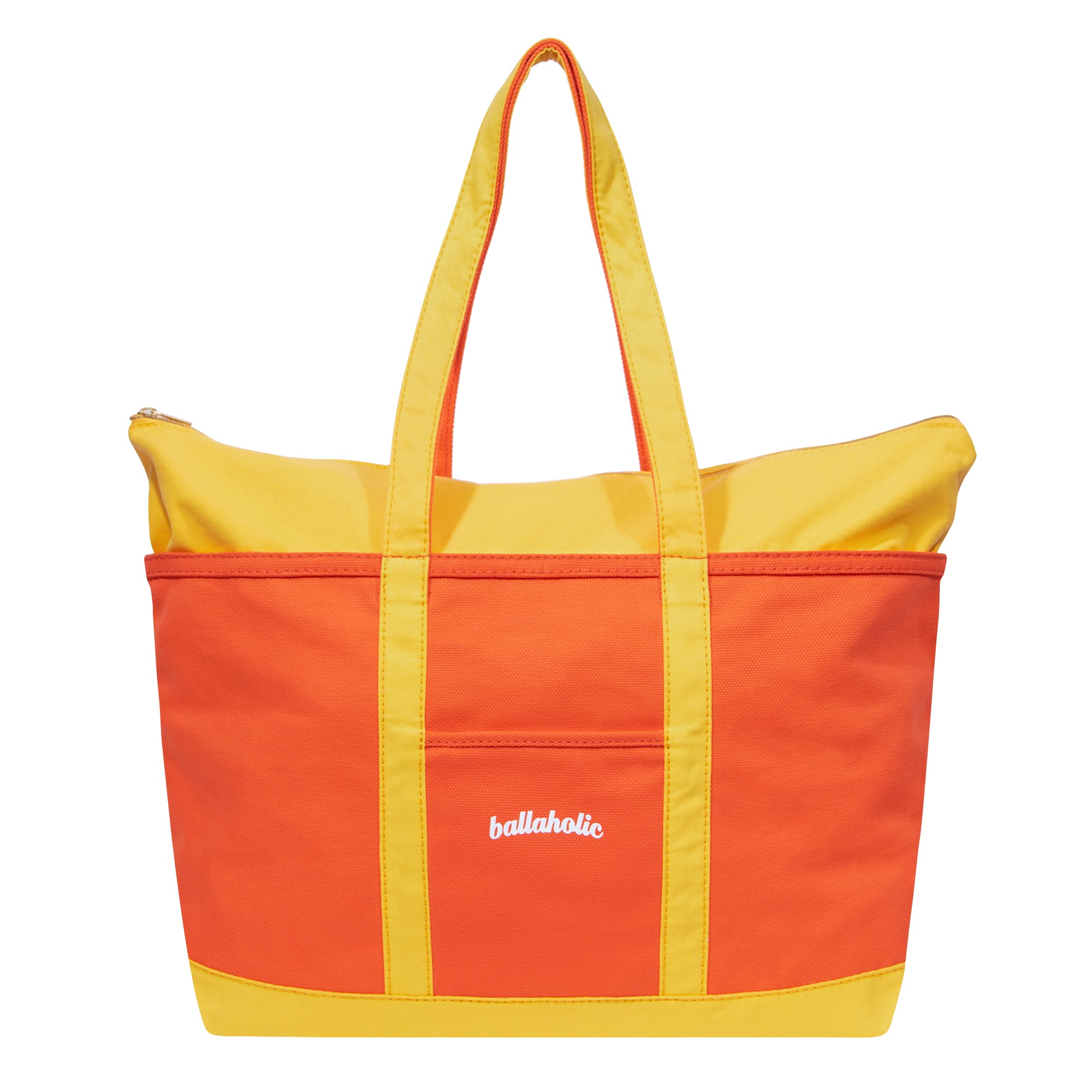 Playground Basketball Logo Canvas Tote Bag L (orange/yellow