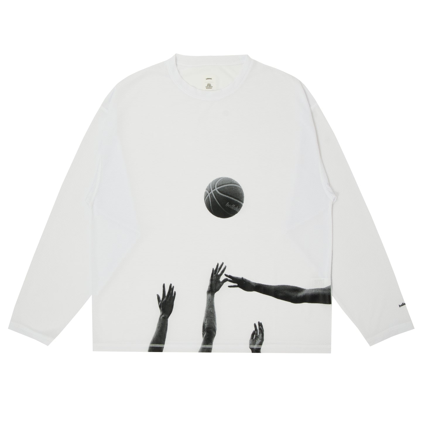 Knit Mesh Cool Long Tee (white)