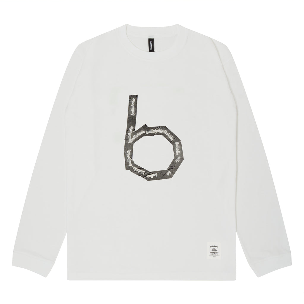 b-Taped Long Tee (white) – ballaholicオンラインショップ