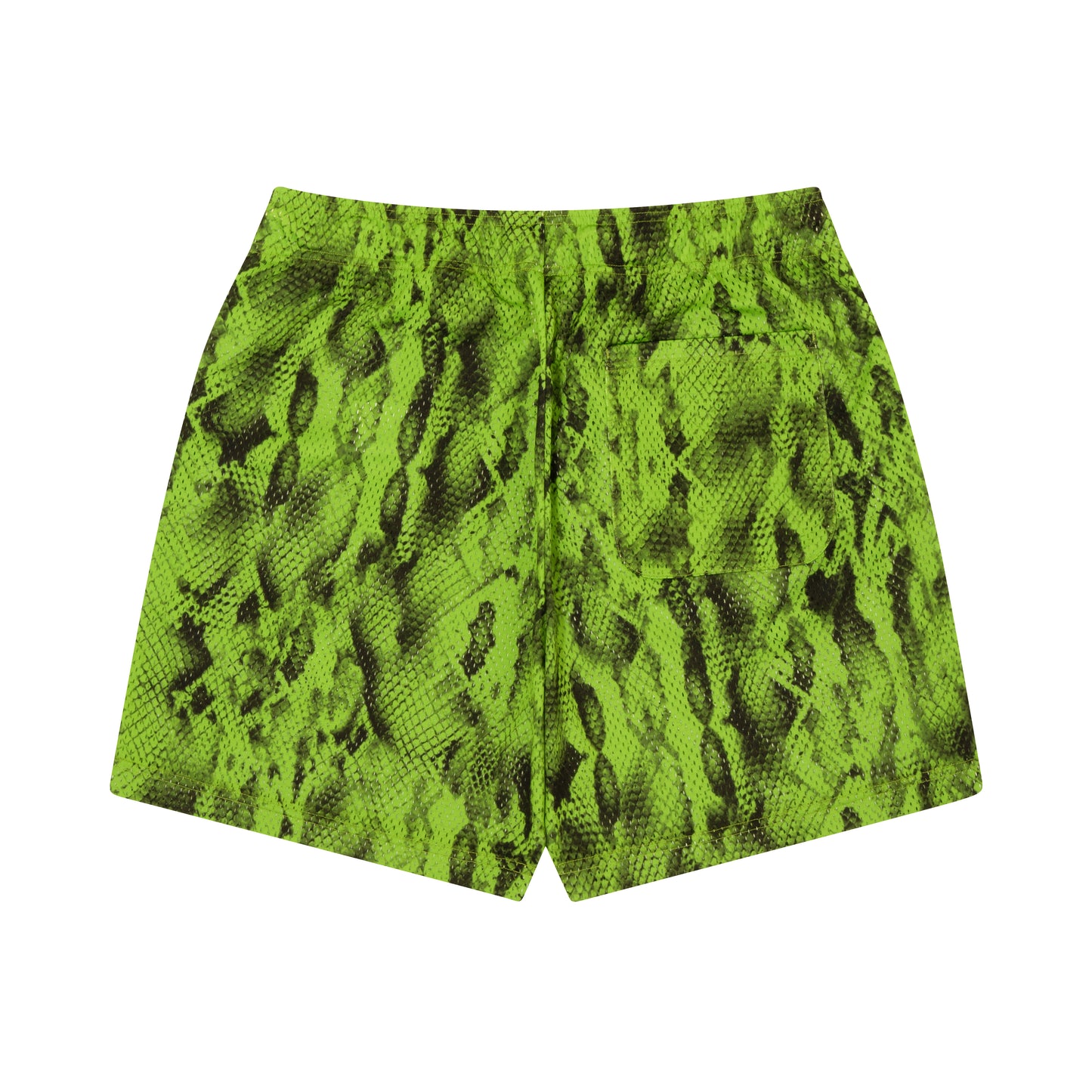 Snake Mesh Zip Shorts (lime green)