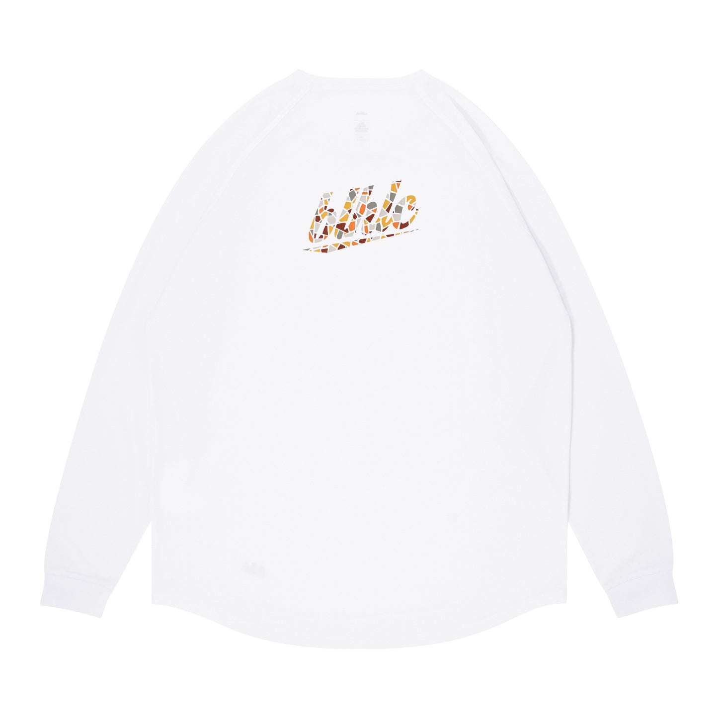 blhlc Back Print Cool Long Tee (white/dry leaves mosaic)
