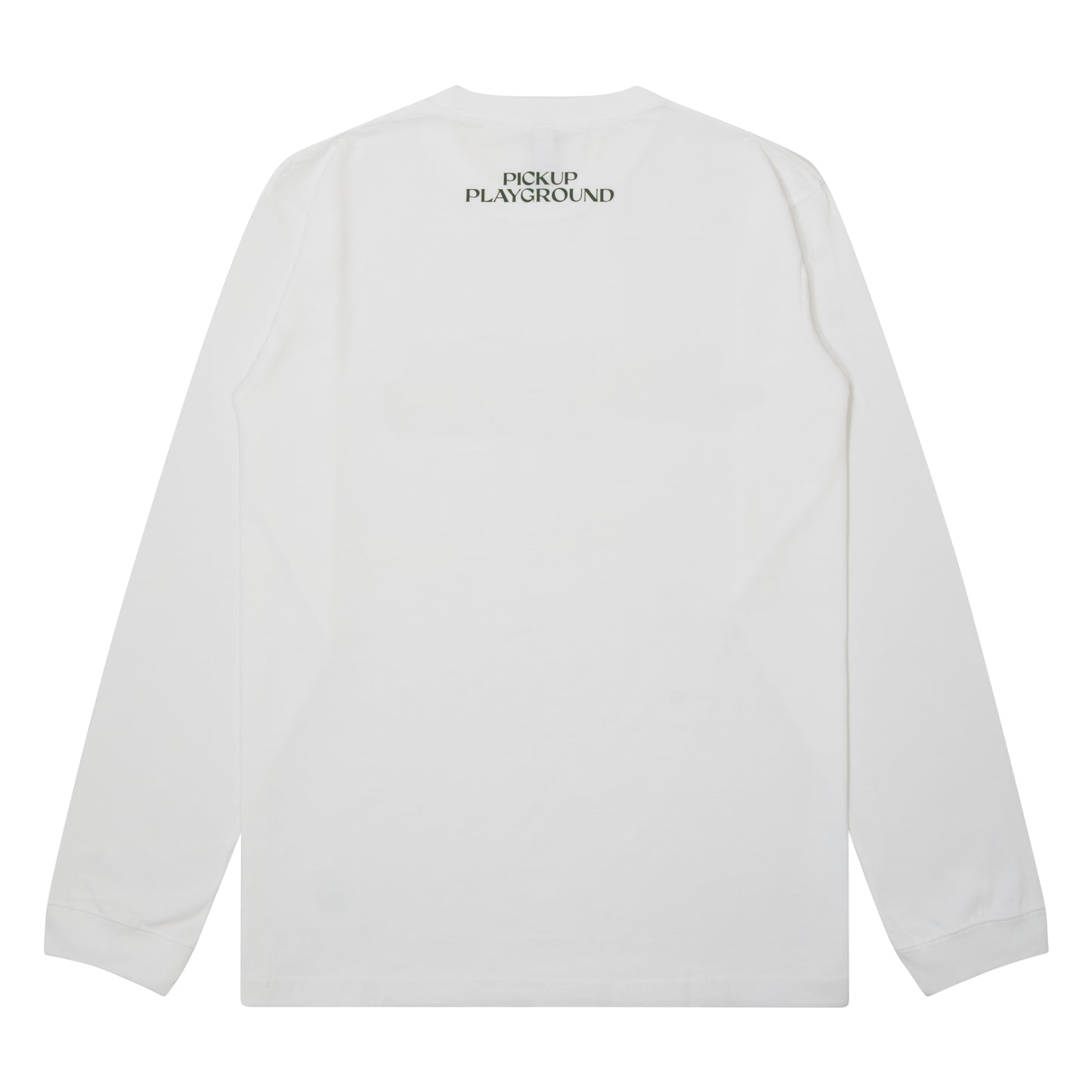 Logo Long Tee -PICK UP PLAYGROUND- (white/ivy green)