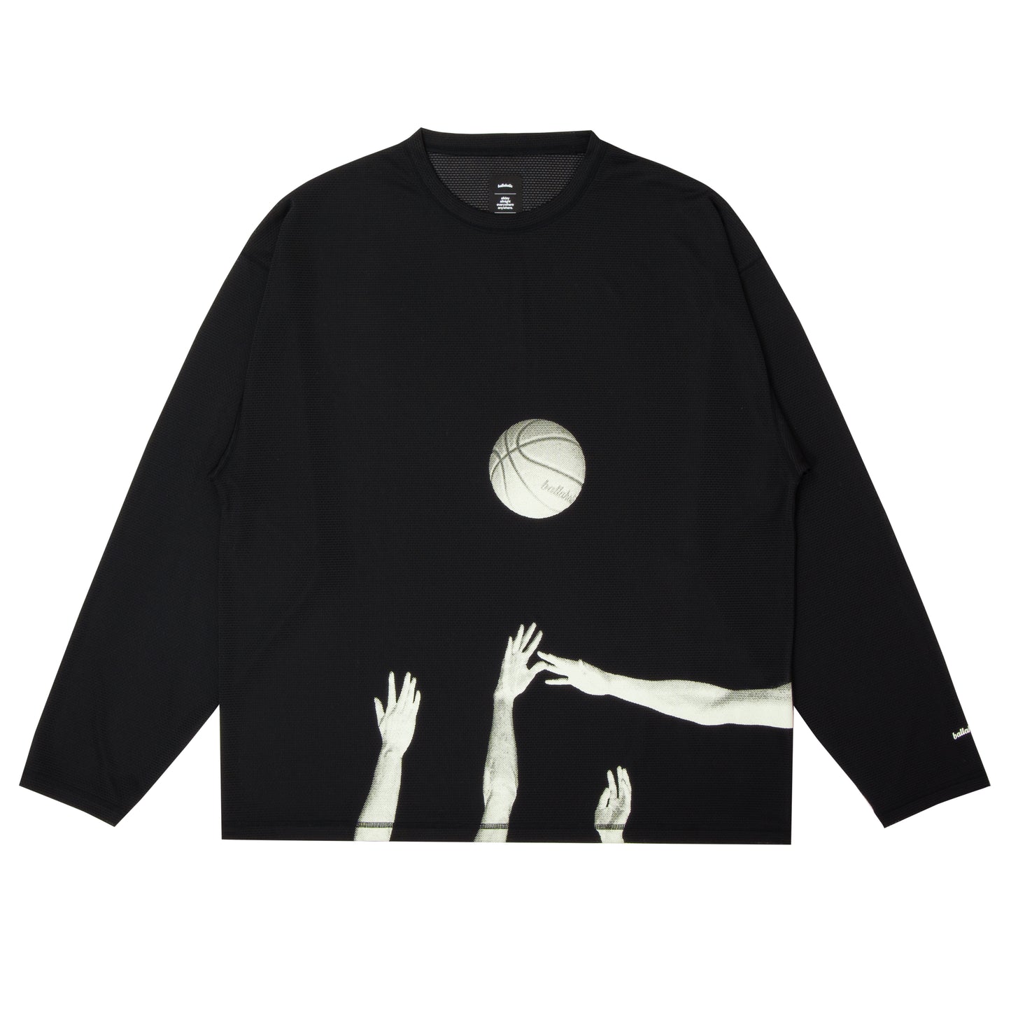 Knit Mesh Cool Long Tee (black)