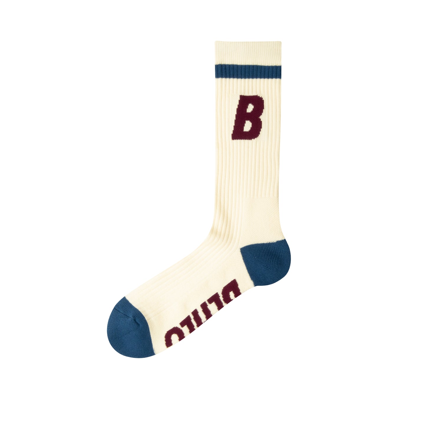 B Socks (ivory/maroon/atlantic blue)