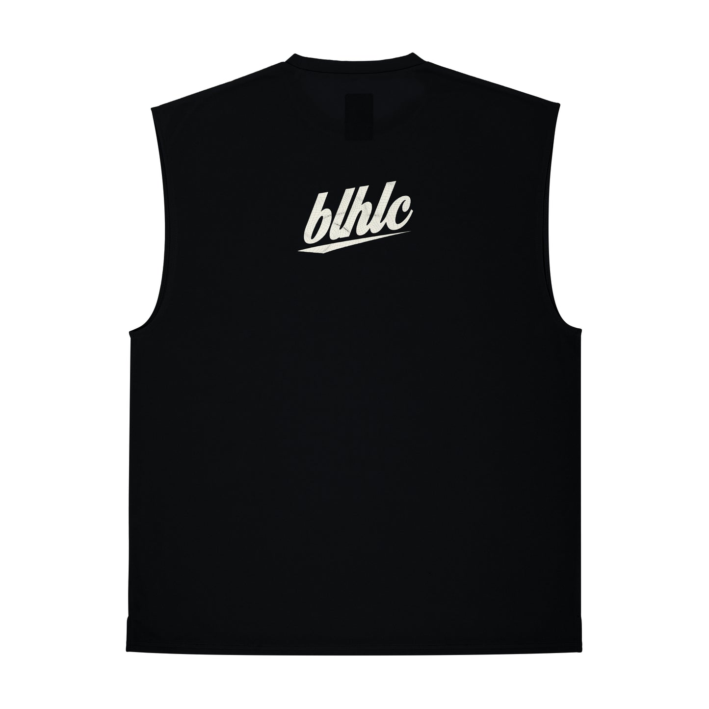 3D-Net blhlc Back Print No Sleeve Tops (black/ivory/black)