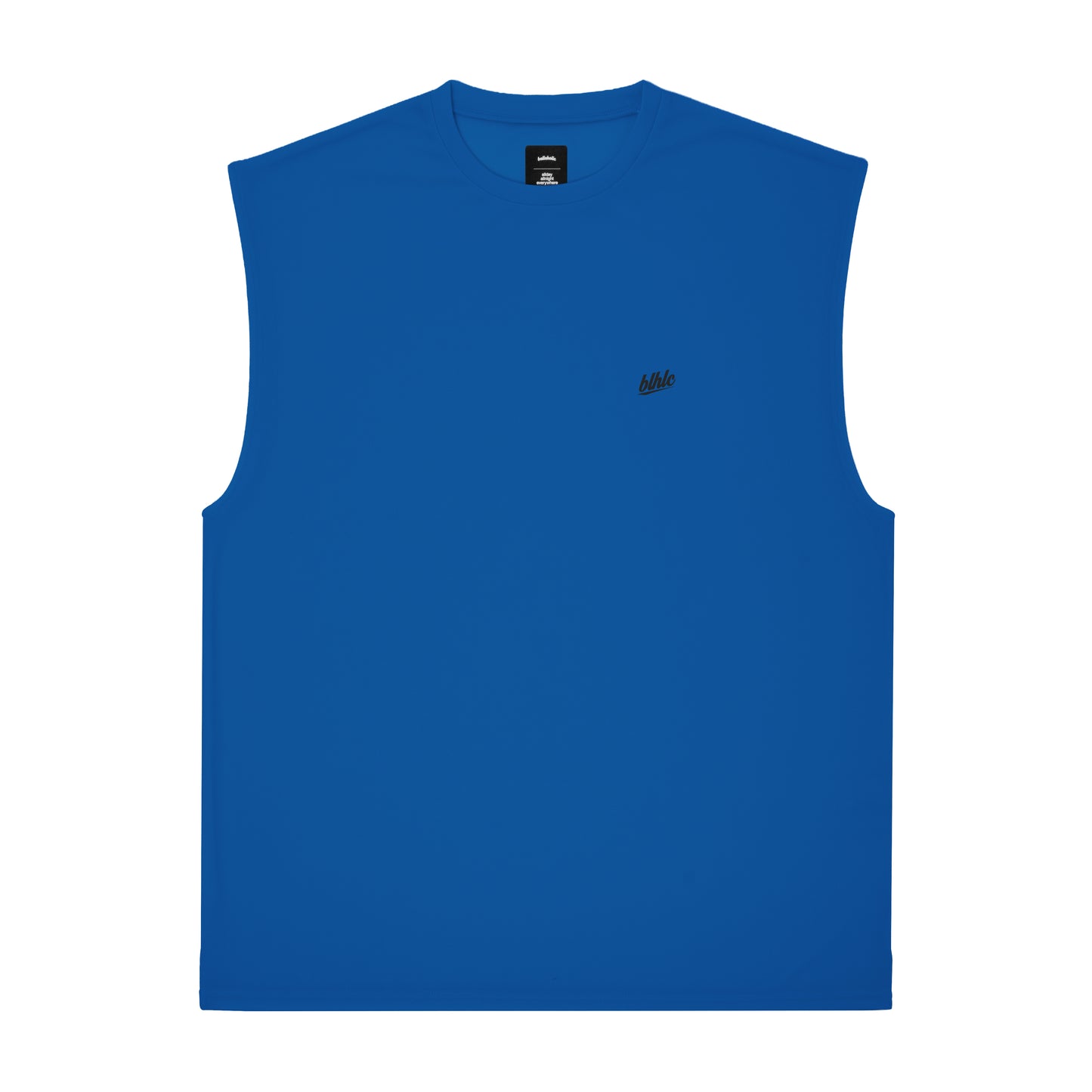 3D-Net blhlc Back Print No Sleeve Tops (blue/ivory/black)