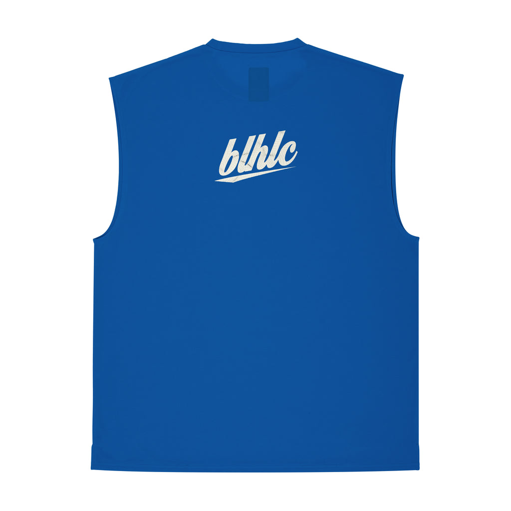 3D-Net blhlc Back Print No Sleeve Tops (blue/ivory/black