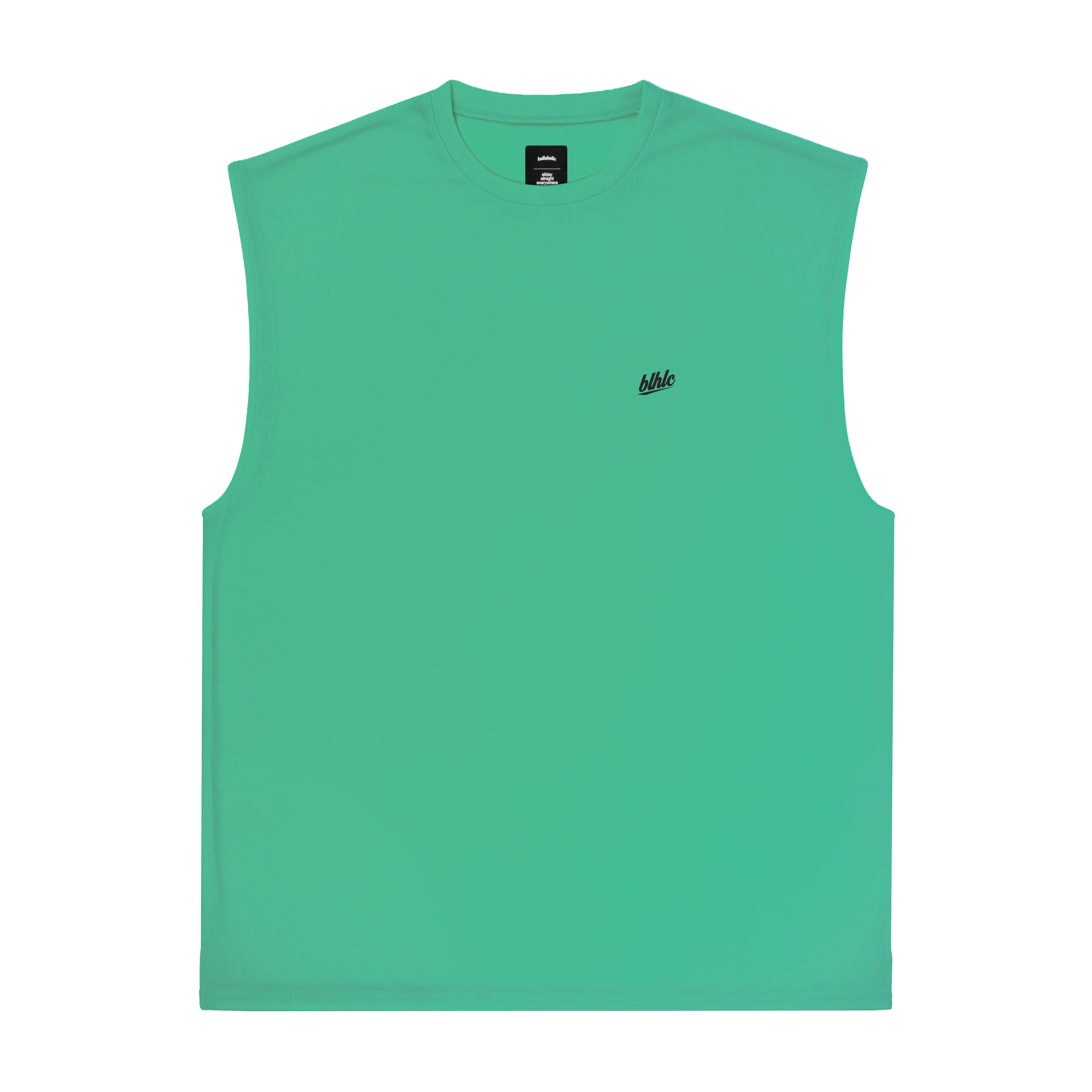3D-Net blhlc Back Print No Sleeve Tops (sea green/ivory/black