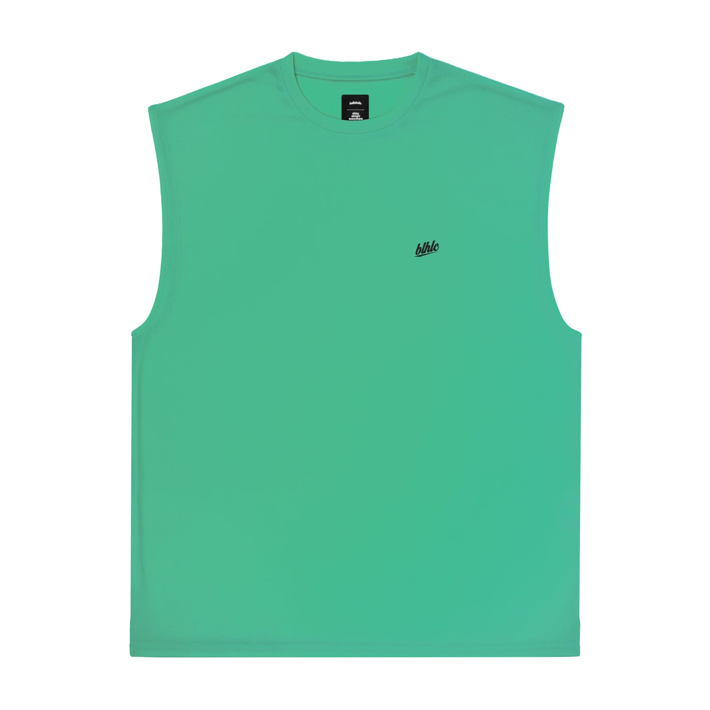 3D-Net blhlc Back Print No Sleeve Tops (sea green/ivory/black)