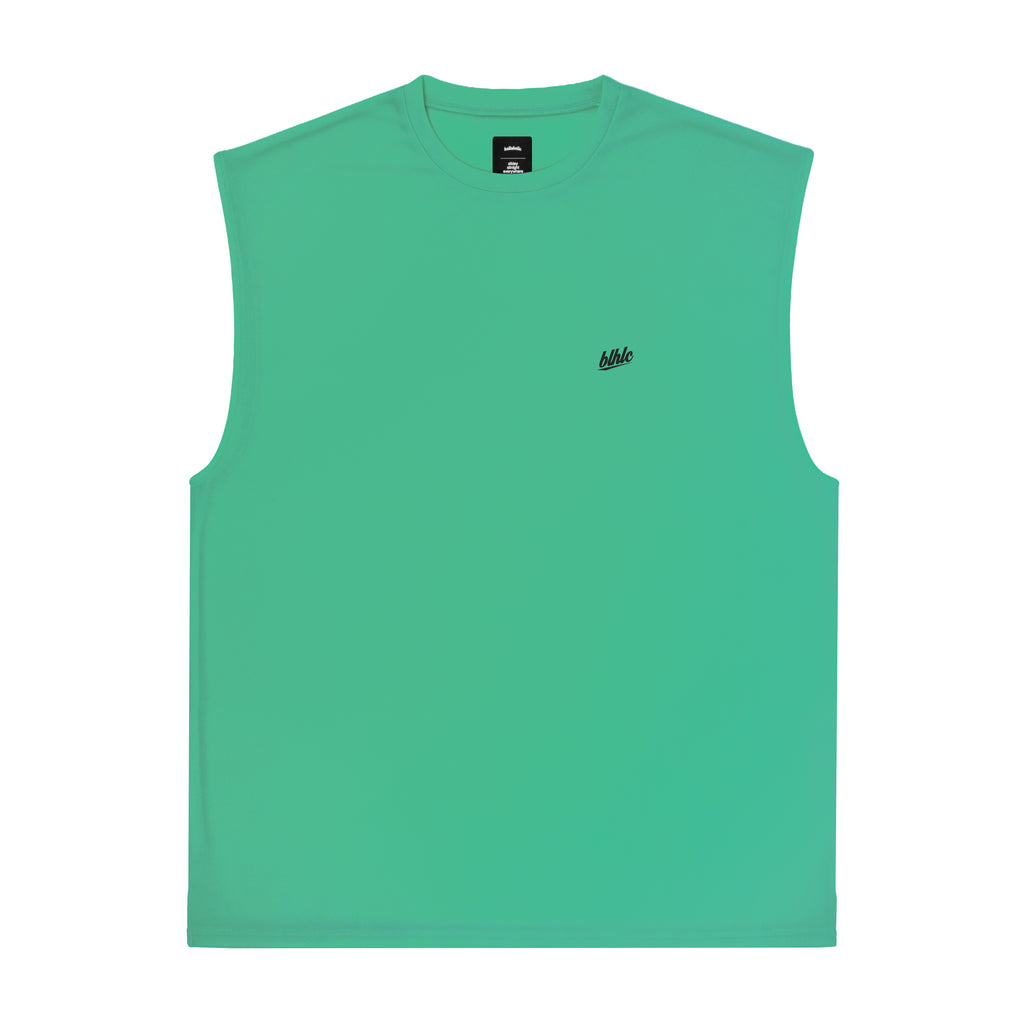 3D-Net blhlc Back Print No Sleeve Tops (sea green/ivory/black