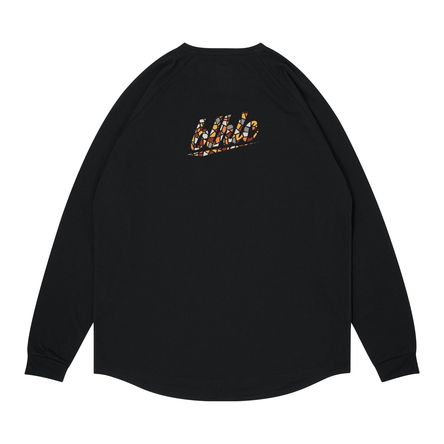 blhlc Back Print Cool Long Tee (black/dry leaves mosaic)