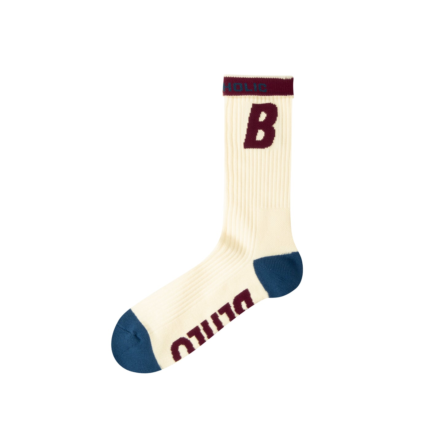 B Socks (ivory/maroon/atlantic blue)