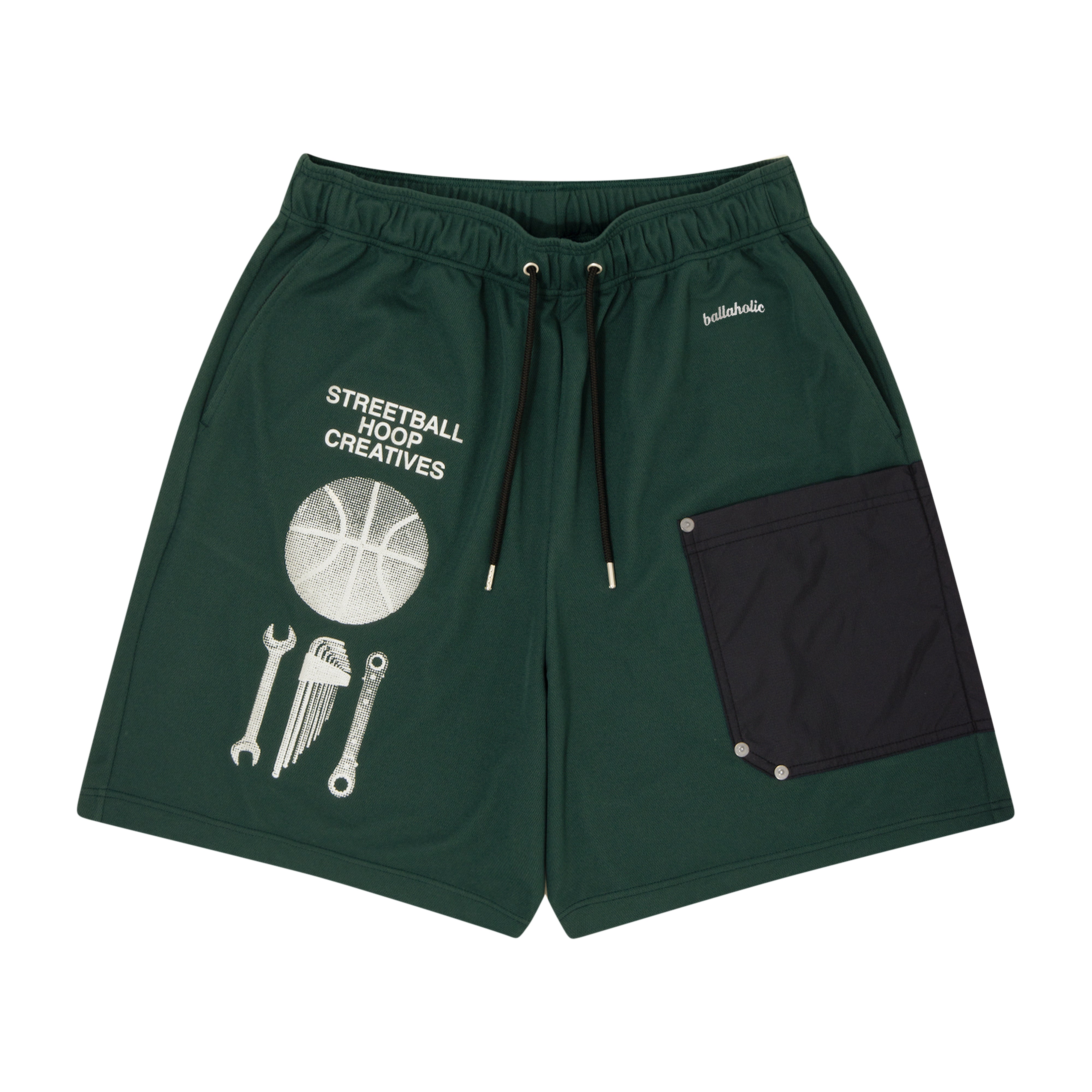 【希少】PIGALLE × BALLAHOLIC バスパン Ballaholic Basic Zip Shorts (black/white) ボーラホリック